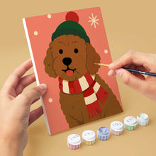Load image into Gallery viewer, Mini Paint by numbers 6"x8" (6 pieces) - Christmas Puppies