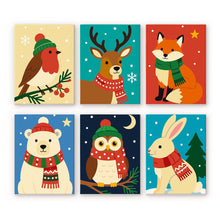 Load image into Gallery viewer, Mini Paint by numbers 6"x8" (6 pieces) - Winter Wildlife Figured'Art