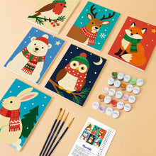Load image into Gallery viewer, Mini Paint by numbers 6"x8" (6 pieces) - Winter Wildlife