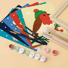 Load image into Gallery viewer, Mini Paint by numbers 6"x8" (6 pieces) - Winter Wildlife