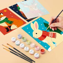 Load image into Gallery viewer, Mini Paint by numbers 6"x8" (6 pieces) - Winter Wildlife