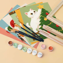 Load image into Gallery viewer, Mini Paint by numbers 6"x8" (6 pieces) - Holiday Kitty Adventures