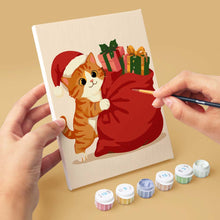 Load image into Gallery viewer, Mini Paint by numbers 6"x8" (6 pieces) - Holiday Kitty Adventures