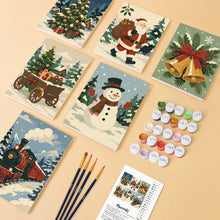 Load image into Gallery viewer, Mini Paint by numbers 6"x8" (6 pieces) - Christmas Storybook
