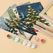Load image into Gallery viewer, Mini Paint by numbers 6"x8" (6 pieces) - Christmas Storybook