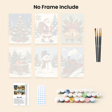 Load image into Gallery viewer, Mini Paint by numbers 6"x8" (6 pieces) - Christmas Storybook