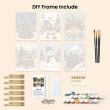 Load image into Gallery viewer, Mini Paint by numbers 6"x8" (6 pieces) - Christmas Storybook