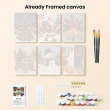 Load image into Gallery viewer, Mini Paint by numbers 6"x8" (6 pieces) - Christmas Storybook