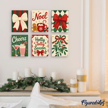 Load image into Gallery viewer, Mini Paint by numbers 6"x8" (6 pieces) - Cozy Christmas Cheer