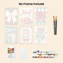 Load image into Gallery viewer, Mini Paint by numbers 6"x8" (6 pieces) - Cozy Christmas Cheer