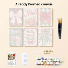 Load image into Gallery viewer, Mini Paint by numbers 6"x8" (6 pieces) - Cozy Christmas Cheer