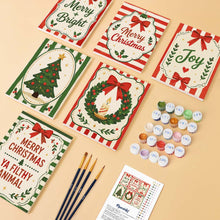 Load image into Gallery viewer, Mini Paint by numbers 6"x8" (6 pieces) - Merry Christmas Wishes