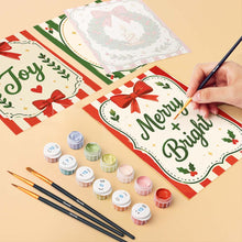 Load image into Gallery viewer, Mini Paint by numbers 6"x8" (6 pieces) - Merry Christmas Wishes