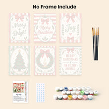 Load image into Gallery viewer, Mini Paint by numbers 6"x8" (6 pieces) - Merry Christmas Wishes