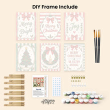 Load image into Gallery viewer, Mini Paint by numbers 6"x8" (6 pieces) - Merry Christmas Wishes