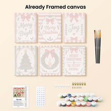 Load image into Gallery viewer, Mini Paint by numbers 6"x8" (6 pieces) - Merry Christmas Wishes