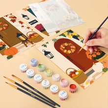 Load image into Gallery viewer, Mini Paint by numbers 6"x8" (6 pieces) - Welcome Home Autumn