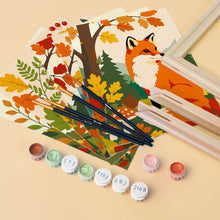 Load image into Gallery viewer, Mini Paint by numbers 6"x8" (6 pieces) - Forest Critters