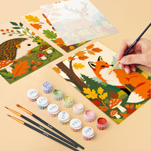 Load image into Gallery viewer, Mini Paint by numbers 6"x8" (6 pieces) - Forest Critters