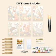 Load image into Gallery viewer, Mini Paint by numbers 6"x8" (6 pieces) - Forest Critters