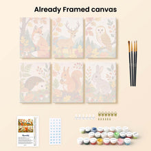 Load image into Gallery viewer, Mini Paint by numbers 6"x8" (6 pieces) - Forest Critters