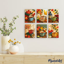 Load image into Gallery viewer, Mini Paint by numbers 6"x8" (6 pieces) - Pumpkin Spice Season