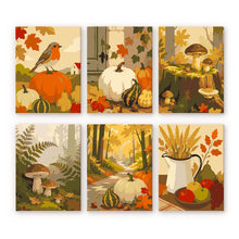 Load image into Gallery viewer, Mini Paint by numbers 6"x8" (6 pieces) - Forest Harvest Trail Figured'Art
