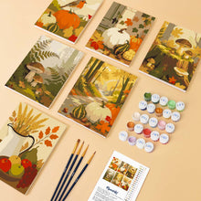 Load image into Gallery viewer, Mini Paint by numbers 6"x8" (6 pieces) - Forest Harvest Trail