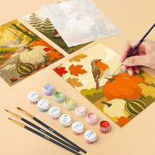 Load image into Gallery viewer, Mini Paint by numbers 6"x8" (6 pieces) - Forest Harvest Trail