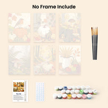 Load image into Gallery viewer, Mini Paint by numbers 6"x8" (6 pieces) - Forest Harvest Trail