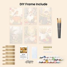 Load image into Gallery viewer, Mini Paint by numbers 6"x8" (6 pieces) - Forest Harvest Trail