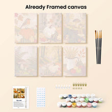 Load image into Gallery viewer, Mini Paint by numbers 6"x8" (6 pieces) - Forest Harvest Trail