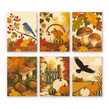 Load image into Gallery viewer, Mini Paint by numbers 6"x8" (6 pieces) - Wild Autumn Harvest Figured'Art