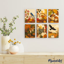 Load image into Gallery viewer, Mini Paint by numbers 6"x8" (6 pieces) - Wild Autumn Harvest