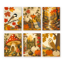 Load image into Gallery viewer, Mini Paint by numbers 6"x8" (6 pieces) - Woodland Harvest Figured'Art