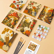 Load image into Gallery viewer, Mini Paint by numbers 6"x8" (6 pieces) - Woodland Harvest