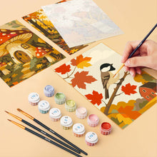 Load image into Gallery viewer, Mini Paint by numbers 6"x8" (6 pieces) - Woodland Harvest