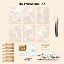 Load image into Gallery viewer, Mini Paint by numbers 6"x8" (6 pieces) - Woodland Harvest