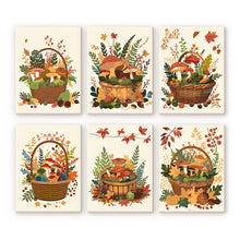 Load image into Gallery viewer, Mini Paint by numbers 6"x8" (6 pieces) - Woodland Basket Figured'Art