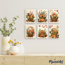 Load image into Gallery viewer, Mini Paint by numbers 6"x8" (6 pieces) - Woodland Basket