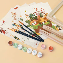 Load image into Gallery viewer, Mini Paint by numbers 6"x8" (6 pieces) - Woodland Basket