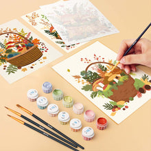 Load image into Gallery viewer, Mini Paint by numbers 6"x8" (6 pieces) - Woodland Basket