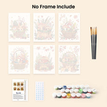 Load image into Gallery viewer, Mini Paint by numbers 6"x8" (6 pieces) - Woodland Basket
