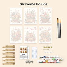 Load image into Gallery viewer, Mini Paint by numbers 6"x8" (6 pieces) - Woodland Basket