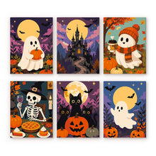 Load image into Gallery viewer, Mini Paint by numbers 6"x8" (6 pieces) - Haunted Autumn Nights Figured'Art
