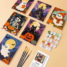 Load image into Gallery viewer, Mini Paint by numbers 6"x8" (6 pieces) - Haunted Autumn Nights