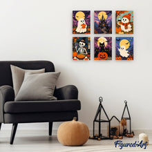 Load image into Gallery viewer, Mini Paint by numbers 6"x8" (6 pieces) - Haunted Autumn Nights