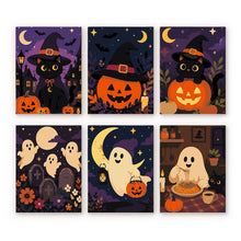 Load image into Gallery viewer, Mini Paint by numbers 6"x8" (6 pieces) - Spooky Season Friends Figured'Art