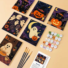 Load image into Gallery viewer, Mini Paint by numbers 6"x8" (6 pieces) - Spooky Season Friends