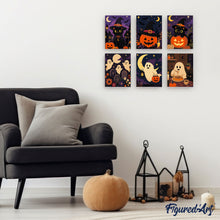 Load image into Gallery viewer, Mini Paint by numbers 6"x8" (6 pieces) - Spooky Season Friends